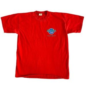 Hard Rock Hong Kong Red Cotton T-Shirt Mens XL
